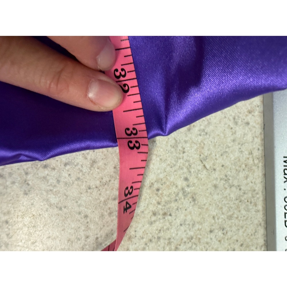 Foxy Purple Satin Babydoll Dress Bow Empire Waist Party Y2K Fairy Sz M - Picture 13 of 14